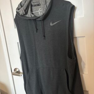 Nike Dri-FIT Sleeveless Hoodie in Heather Gray